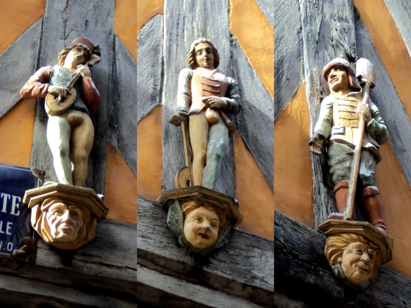 « Les sculpture en bois, rue de la Psalette »